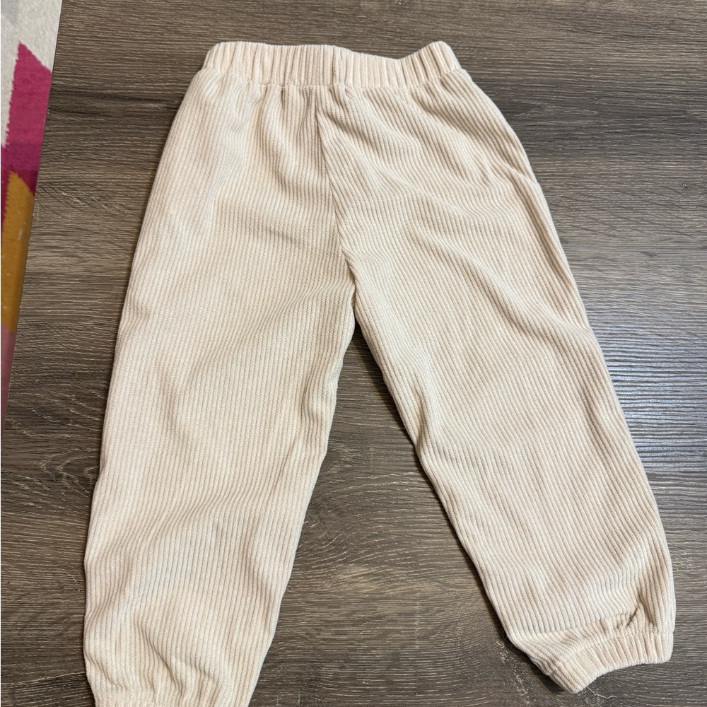 Kids Beige Corduroy Joggers